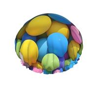 Double Layers Shower Cap For Women, Reusable Elastic Bathing Bath Cap Brightly Colored Spheres Hair Caps Waterproof Ladies Spa Salon Shower Hat Hair Caps