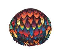 Double Layers Shower Cap For Women, Reusable Elastic Bathing Bath Cap Color Owl Pattern Hair Caps Waterproof Ladies Spa Salon Shower Hat Hair Caps