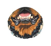 Double Layers Shower Cap For Women, Reusable Elastic Bathing Bath Cap Cool Rottweiler Dog Art Hair Caps Waterproof Ladies Spa Salon Shower Hat Hair Caps