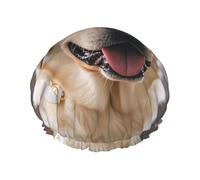 Double Layers Shower Cap For Women, Reusable Elastic Bathing Bath Cap Cute Labrador Dog Hair Caps Waterproof Ladies Spa Salon Shower Hat Hair Caps