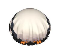 Double Layers Shower Cap For Women, Reusable Elastic Bathing Bath Cap Cute Penguin Hair Caps Waterproof Ladies Spa Salon Shower Hat Hair Caps