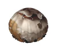 Double Layers Shower Cap For Women, Reusable Elastic Bathing Bath Cap English-Bulldog Hair Caps Waterproof Ladies Spa Salon Shower Hat Hair Caps