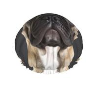 Double Layers Shower Cap For Women, Reusable Elastic Bathing Bath Cap French Bulldog Hair Caps Waterproof Ladies Spa Salon Shower Hat Hair Caps