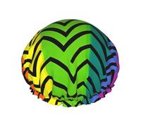 Double Layers Shower Cap For Women, Reusable Elastic Bathing Bath Cap Gay Pride Rainbow Hair Caps Waterproof Ladies Spa Salon Shower Hat Hair Caps