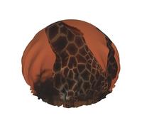 Double Layers Shower Cap For Women, Reusable Elastic Bathing Bath Cap Giraffe At Sunset Hair Caps Waterproof Ladies Spa Salon Shower Hat Hair Caps