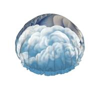 Double Layers Shower Cap For Women, Reusable Elastic Bathing Bath Cap Lamb With A Lion Hair Caps Waterproof Ladies Spa Salon Shower Hat Hair Caps