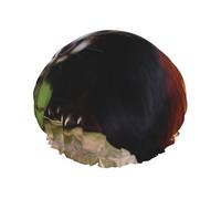 Double Layers Shower Cap For Women, Reusable Elastic Bathing Bath Cap Little Red Panda Hair Caps Waterproof Ladies Spa Salon Shower Hat Hair Caps