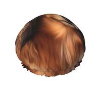 Double Layers Shower Cap For Women, Reusable Elastic Bathing Bath Cap Long Haired Dachshund Hair Caps Waterproof Ladies Spa Salon Shower Hat Hair Caps