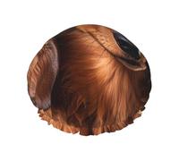 Double Layers Shower Cap For Women, Reusable Elastic Bathing Bath Cap Long Haired Dachshund Hair Caps Waterproof Ladies Spa Salon Shower Hat Hair Caps