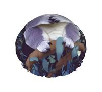 Double Layers Shower Cap For Women, Reusable Elastic Bathing Bath Cap Lovely Koala Hair Caps Waterproof Ladies Spa Salon Shower Hat Hair Caps