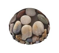Double Layers Shower Cap For Women, Reusable Elastic Bathing Bath Cap Petoskey Stone Hair Caps Waterproof Ladies Spa Salon Shower Hat Hair Caps