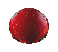 Double Layers Shower Cap For Women, Reusable Elastic Bathing Bath Cap Red Apple Fruit Hair Caps Waterproof Ladies Spa Salon Shower Hat Hair Caps