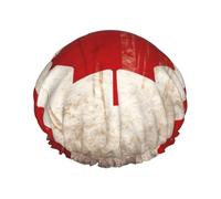 Double Layers Shower Cap For Women, Reusable Elastic Bathing Bath Cap Retro Canada Flag Hair Caps Waterproof Ladies Spa Salon Shower Hat Hair Caps