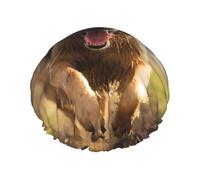 Double Layers Shower Cap For Women, Reusable Elastic Bathing Bath Cap Running German Shepherd Dog Hair Caps Waterproof Ladies Spa Salon Shower Hat Hair Caps