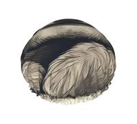 Double Layers Shower Cap For Women, Reusable Elastic Bathing Bath Cap Sloth My Spirit Animal Hair Caps Waterproof Ladies Spa Salon Shower Hat Hair Caps