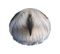 Double Layers Shower Cap For Women, Reusable Elastic Bathing Bath Cap Snowy Owl Eyes Hair Caps Waterproof Ladies Spa Salon Shower Hat Hair Caps