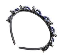 Double Layers Twist Plait Headbands Sparkling Rhinestones Hairpins Hair Hoop Hollowed Woven Hairband with Hair Clip