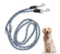 Double Leads for Dogs, Dog Lead 2.6 m for Small, Medium Dogs, Recall Lead Adjustable with 2 Carabiners, Robust Nylon Double Lead for 2 Dogs - Under 80 kg, Thickened Free Leads