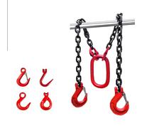 Double Leg Chain Sling with Grab Hooks, Grade 80 Mn-Steel for Heavy Lifting, Ideal for Mining, Machinery, Ports & Construction - Durable & Reliable Lifting Equipment