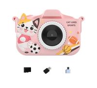 Double Lens Kids Camera 32G Card Reader Adapter Video Auto Focusing Educational Toy Learning Games Design For Children Blue Children Camera