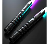 Double Lightsaber, 2 in 1 Dueling Lightsabers for Adults, Light Saber for Adult with RGB 12 Colors, Light Sabers for Kids Christmas/Halloween Cosplay Birthday Xmas Gifts Galaxy Light up Sabers 2PCS