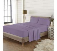 (Double, Lilac) Thermal Flannelette Flat Bed Sheets, 100% Brushed Cotton, Luxurious Ultra-Soft 200 GSM, 10 Colours, UK Sizes Single to Super King