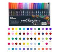 Double Line Glitter Outline Marker Pen with Metallic Lines and Colorful Borders