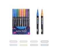 Double Line Outline Markers | Drawing Outline Double Line Pens Marker, Self-outline Writing Drawing Pens for DIY Art Crafts, Journal, Greeting Cards