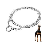 Double Link Dog Collar, Metal Martingale Collar Anti Chew Training Collar Slip Collar Choker Chain for Large Small Medium Dogs