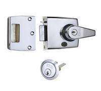 DOUBLE LOCKING NIGHT LATCH POLISHED CHROME 60MM