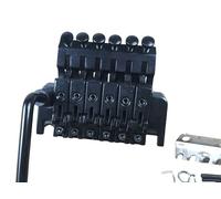Double Locking Tremolo Bridge for Electric Guitar - Zinc Alloy Construction (Chrome/Black) with Arm & Tools - String-Through Design (Electrophoretic black)