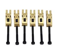 Double Locking Tremolo Bridge Saddle 6Pcs | Eliminates String Slippage for Stable Tuning | Electric Guitar Bridge Replacement for Rock/Metal/Jazz | High - Grade Metal Roller (Gold)