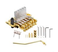 Double Locking Tremolo Bridge Set for Electric Guitar - Floyd Rose Style 6 String Vibrato System with Zinc Alloy Saddle, Compatible(GOLD)