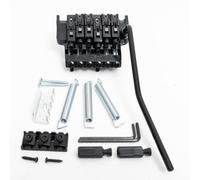 Double Locking Tremolo Bridge System Compatible with Floyd Rose Style Electric Guitar, Floating Locking Tremolo Bridge Kit with Locking Nut, Replacement Guitar Hardware (Black)