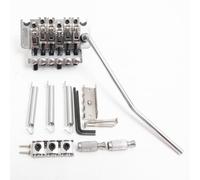 Double Locking Tremolo Bridge System Compatible with Floyd Rose Style Electric Guitar, Floating Locking Tremolo Bridge Kit with Locking Nut, Replacement Bridge Hardware (Chrome)