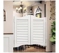 Double Louvered Cafe Swing Doors White Hinged Entrance Partitions 145x90cm Stylish Half Doors for Hallways & Cafes Durable & Elegant Interior Design