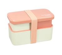 Double Lunch B Ox for Adult, Large 2-Tier Capacity, 19.6x10.8x12.4cm, Cream Stackable Lunch Box, Double Premium Ben to Box Adult, Leak-Proof and Secure, for Work, School, College, Picnics