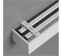 Double M System with Pelmet Box - White Aluminum Alloy Ceiling or Wall Rail Silent Roller Shades for Bedroom & Living Room (Size: 1.4m/4.6ft Color: Wall Mount)