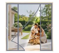 Double Magnetic Screen Door Grey 250x280cm Ideal for Rental Properties as it Leaves no Marks or Holes for Elegant Transitions Between Indoor Rooms and Outdoor terraces