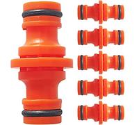 Double Male Hose Pipe Connectors for Joining Hose Pipes Orange 6 Pack