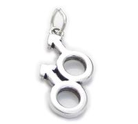 Double Mars male sterling silver charm .925 x 1 man men charms