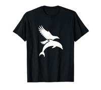 Double Meaning Graphic Design Eagle Dolphine I Love Animals T-Shirt