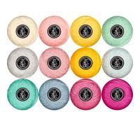 Double Mercerized Egyptian Long Staple Cotton Pearl Thread Ball 10 Grams Rainbow Color 12 Colors per Box for Crochet Hardanger Kniting Hand Sewing,Pink & Fresh GreenPalette