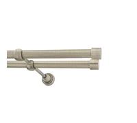 Double Metal Curtain Pole 19/19mm With Finials Rod Classic Brackets Luna 195cm Antique Brass