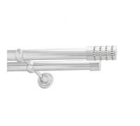 Double Metal Curtain Pole 25/25mm With Finials Rod Cassic Brackets Roseti 350cm Chrome