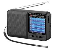 Double Mode Radio With Rechargeable Battery And Headphone Port High Sensitivity Receiver For Travel And Home Battery Operated Portable Radio