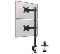 Double Monitor Desk Holder Vertical 2x 9kg 13-27" VESA Mount Bracket Rotate Tilt