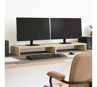 Double Monitor Stand Riser Desktop Shelf for Dual Screens Engineered Wood vidaXL