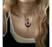 Double Moon | Herbal Temporary Tattoo Stickers, Non-reflective, Waterproof, Lasts For 2 Weeks, Fake Tattoos(4pcs)