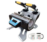 Double Mug Heat Press Transfer Machine, Automatic Rotating Tumbler Press with LCD Digital Display, Independent CNC, Replaceable Heating Pads, Thermal Transfer Mug Machine for DIY Cup